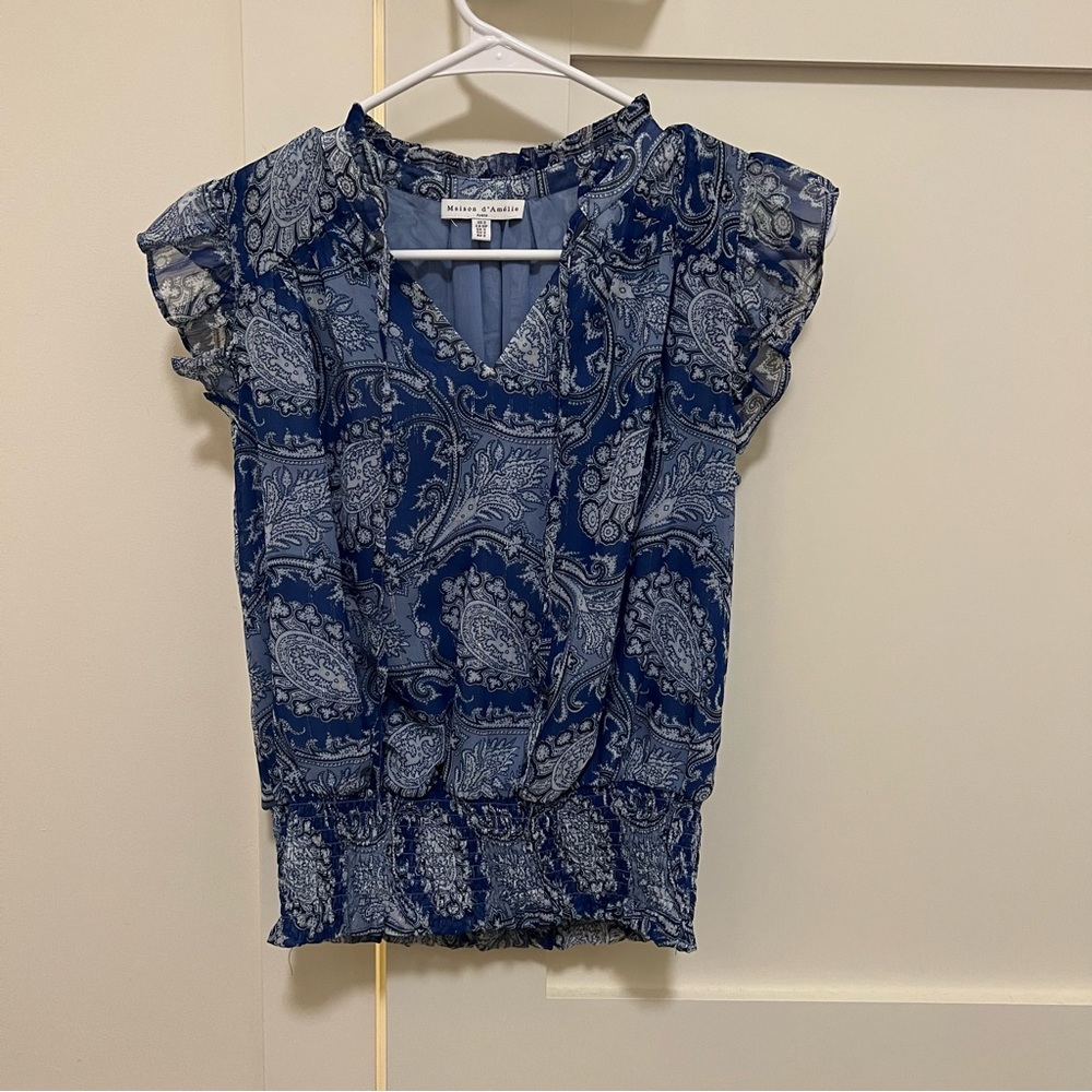 Blue Pattern Work Shirt